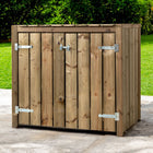 Emprenyeli ahşap çöp konteyneri kabini 2x 240 liter 133,5x87,5x119cm