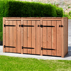 Douglas ahşabı çöp konteyneri kabini 3x 240 liter 205x88x119cm