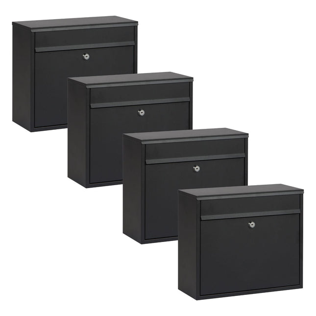 Practo Garden Brievenbussen Calgary mat zwart | Set van 4 stuks - Doika - Brievenbusset - Practo Garden -  - 4 stuks van B415AN