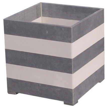 Vierkante arduinen plantenbak Modern Blue/White 50x50x52 cm - Doika - Plantenbak - VASP - 5420024201156 - Square modern B/W 50x50x52 (2 cm)
