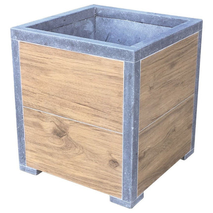 Vierkante arduinen plantenbak Modern Woodlook 50x50x52 cm - Doika - Plantenbak - VASP - 5420024207059 - Square modern woodlook 50x50x52 (2 cm)