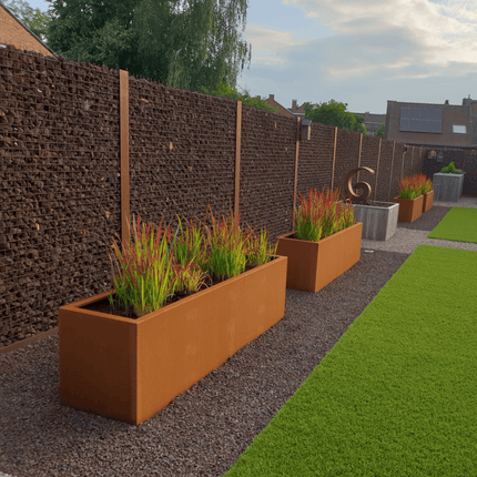 Geroba Artesa cortenstalen plantenbak rechthoek 200x50x60cm 69kg - Doika BV - Plantenbak - Geroba - ArtesaB17